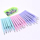 Пинцет изогнутый прямой антистатический из нержавеющей стали, 6 шт.