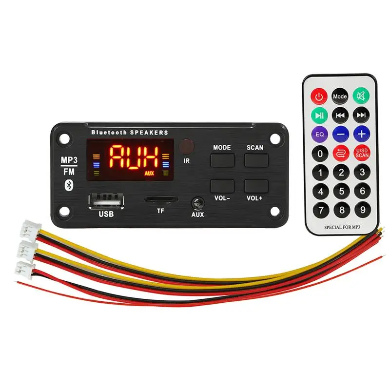 Onever Новинка 5 В/12 в MP3 Bluetooth 0 декодер плата Авто аудио модуль USB FM TF радио AUX