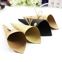 50pcslot custom wedding confetti cones retro kraft paper bouquet candy chocolate placing cones for wedding and party decoration