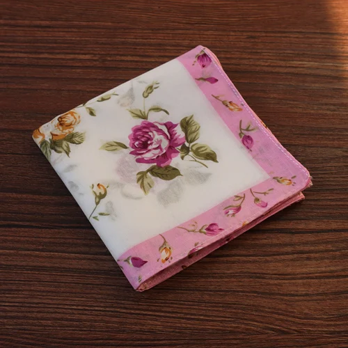 Handkerchiefs Women Cotton High Quality Soft Funny Printed Plaid Various Color Casual Ladies Pocket Square Elegant Chic Trendy - Цвет: 12