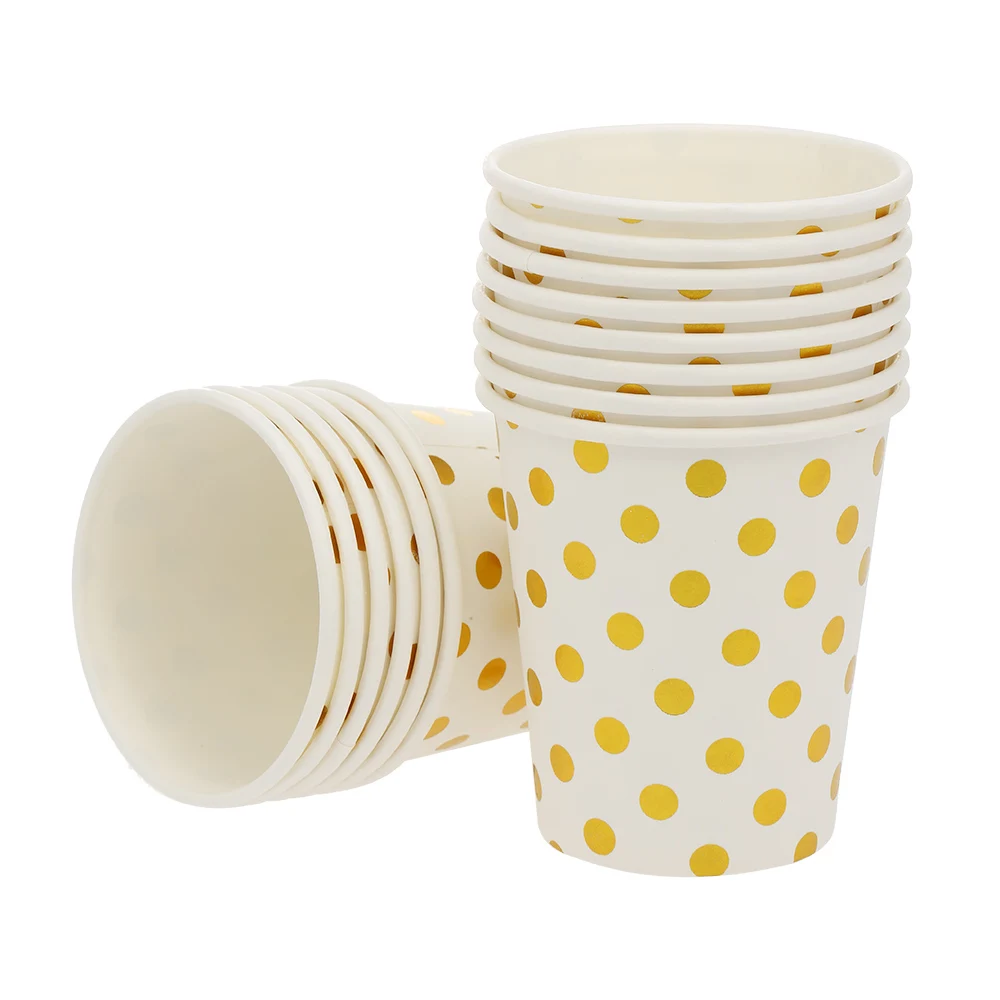 90 шт./компл. одноразовые и бумажные чашки посуда с золотыми круглыми тарелками в
