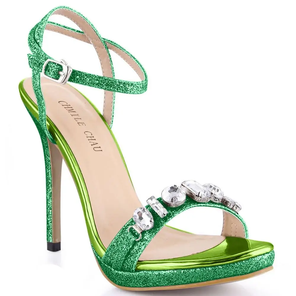 CHMILE чау Блестящие Свадебные Свадебная вечеринка женская обувь каблук стилет