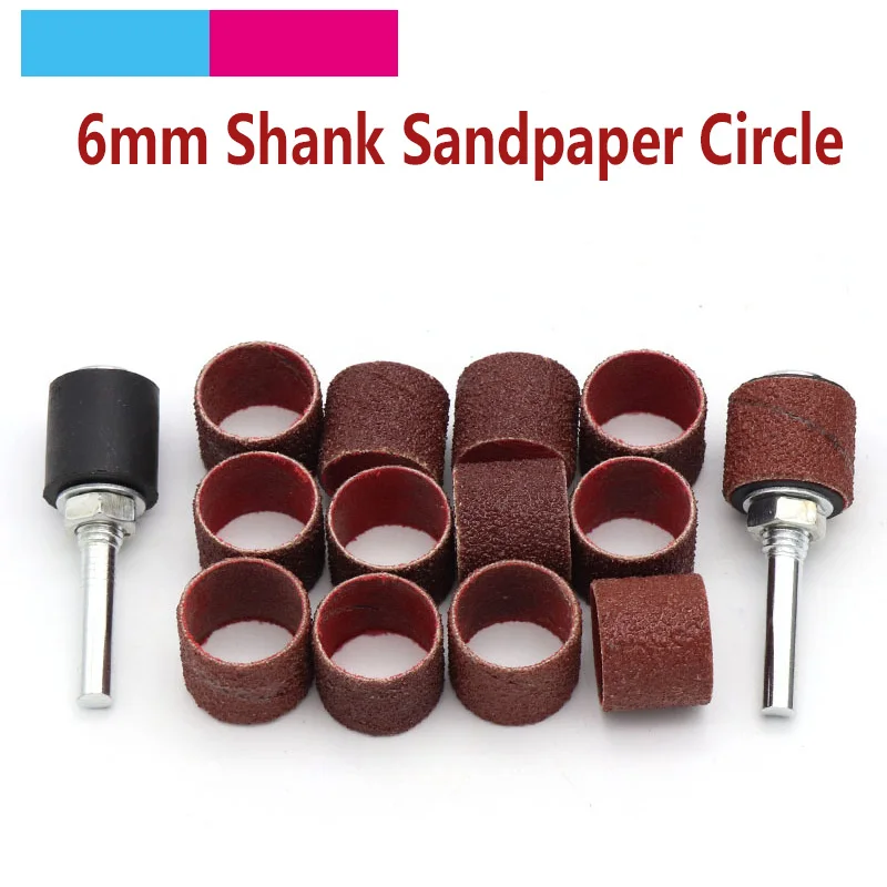 

20pcs 6mm Shank Grinder Drum Sanding Sandpaper Circle Kit + 1pcs Rubber Drum Mandrel Sandpaper Circles Abrasive Tools