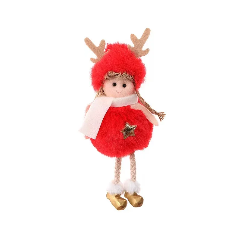 

10PC Christmas Plush Angel Charm Children's Cute Doll Doll Girl Gift Christmas Tree Pendant Hang Key Decor Send Friend Kid Gifts