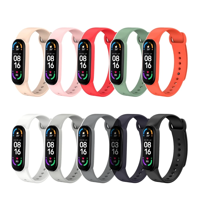 Colors Strap For Mi Band  6 Silicone Wristband Bracelet Replacement Soft Strap