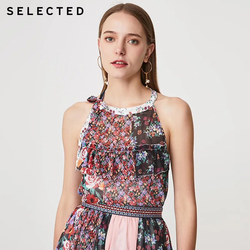 Выбранные женские ботинки на шнуровке С цветочным принтом Шифоновый топ без