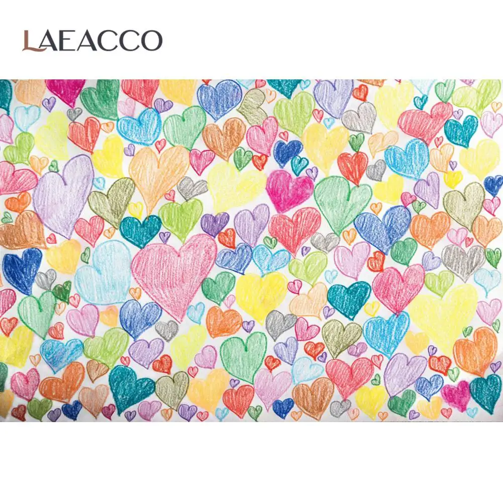 

Laeacco Baby Drawing Love Heart Pattern Party Home Decor Child Photozone For Photography Background Photo Backdrop Photo Studio