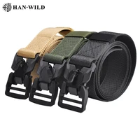 tactical belt military nylon belt new mens hard metal quick release magnetic buckle mens 3mm soft real nylon sports belt