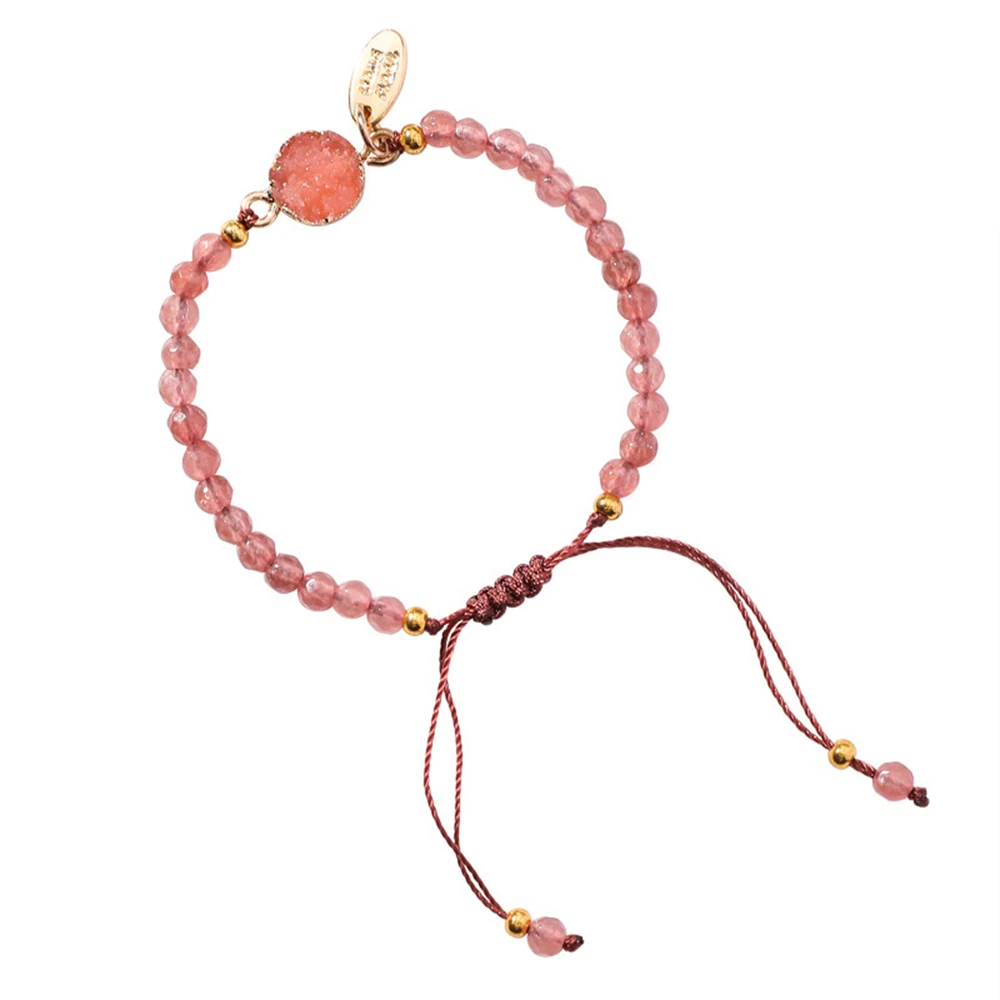 

Fashion Genenic Mujer Natural Stone Bracelets For Ladies Adjustable Rope Chain Bracelet Handmade Quartz Jewelry Gifts For Women