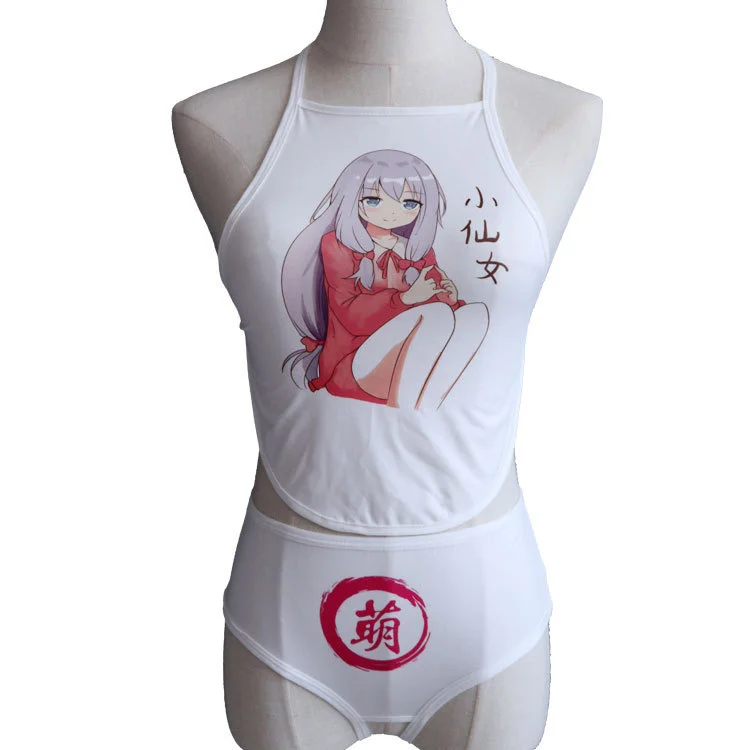 

Caricature Funny Belly Pocket Cartoon Print Sexy Underwear Role Play Female Slave Hot Passion Temptation Suit Female New HXFM