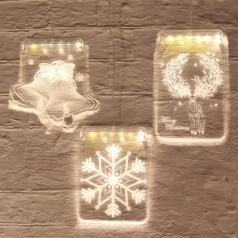 

1pcs Christmas Santa Claus Tree Elk Snow LED Light Adornos De Navidad 2020 New Year's Decor Christmas Decorations for Home Natal