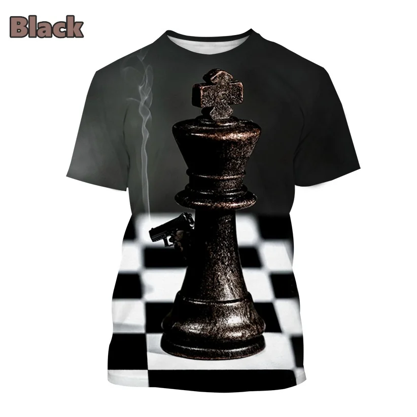 Новая модная Шахматная 3d-футболка с круглым вырезом и коротким рукавом Мужской