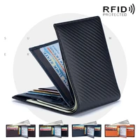 new men rfid wallet credit bank card holder fashion purse genuine leather business casual mini wallet brand coin purse