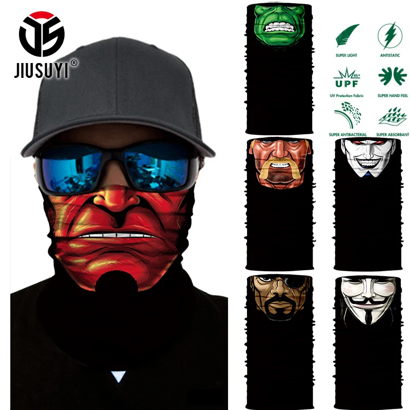 Бесшовные шарфы 3D многофункциональная повязка на голову с волшебным мультяшным