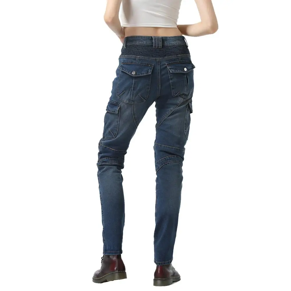 Женские мотоциклетные джинсы для езды бронированный CE брюки сверхпрочные