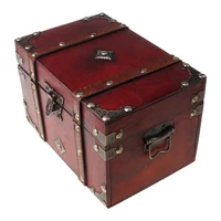 retro treasure chest with lock vintage wooden storage box antique style jewelry 94pf