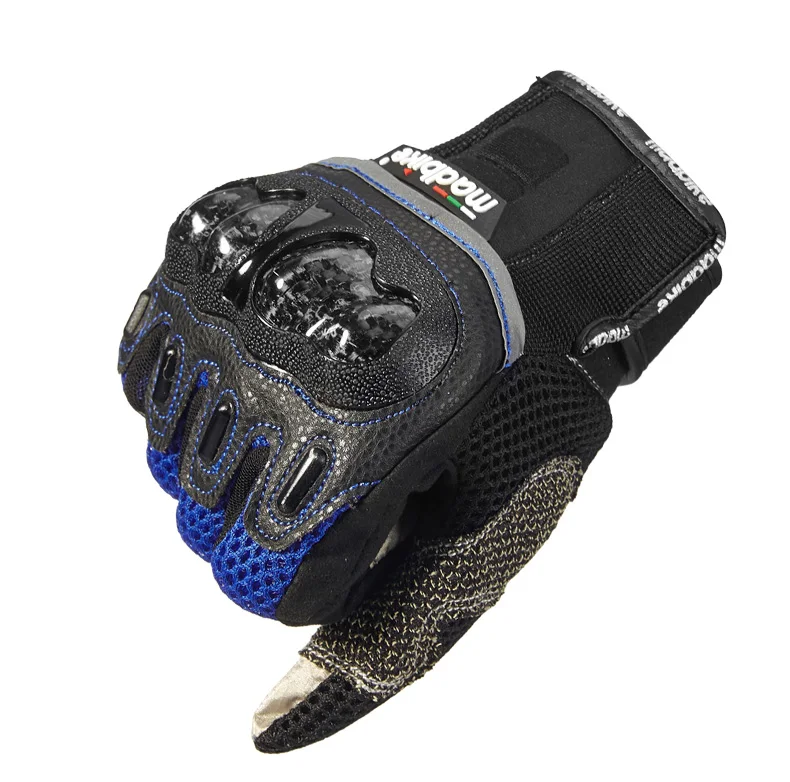 Motorcycle Gloves Leather Touch Screen Breathable Carbon Fiber Protective Gloves Guantes Moto Motocross Racing Gants Glove