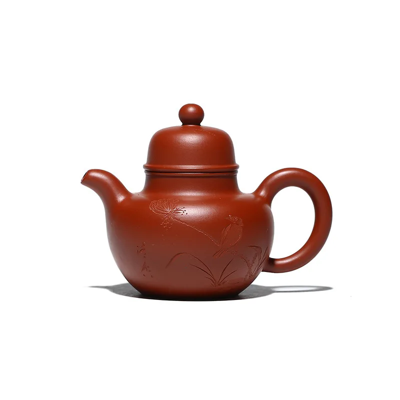 

Xiaoduoqiu teapot original mine Dahongpao teapot carving sketch purple clay teapot kungfu tea set