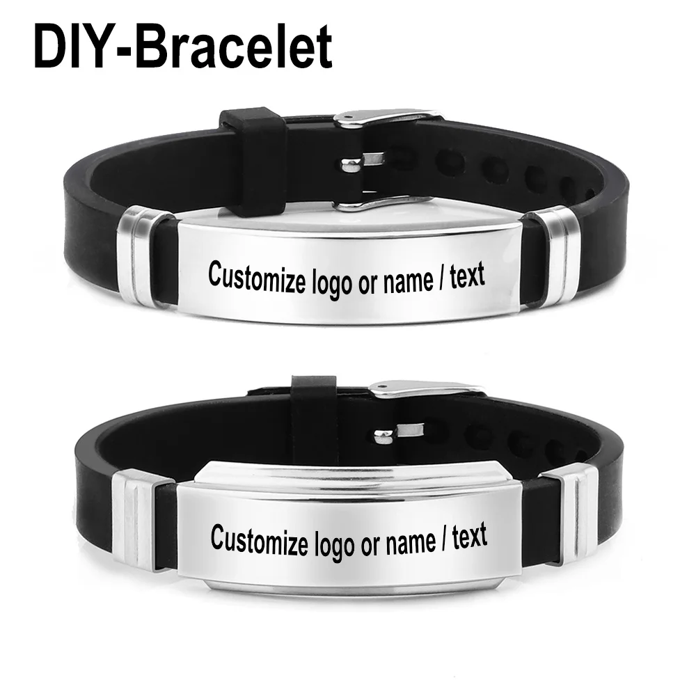 

Customized Bracelet DIY Jewelry Silicone Bracelet Men's Fashion Women's Jewelry Adjustable Birthday браслет для женщи pulseras