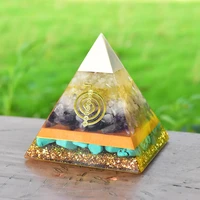 4 inch big orgone pyramid turquoise and amethyst handmade orgonite pyramids super energy spiritual healing meditation tool