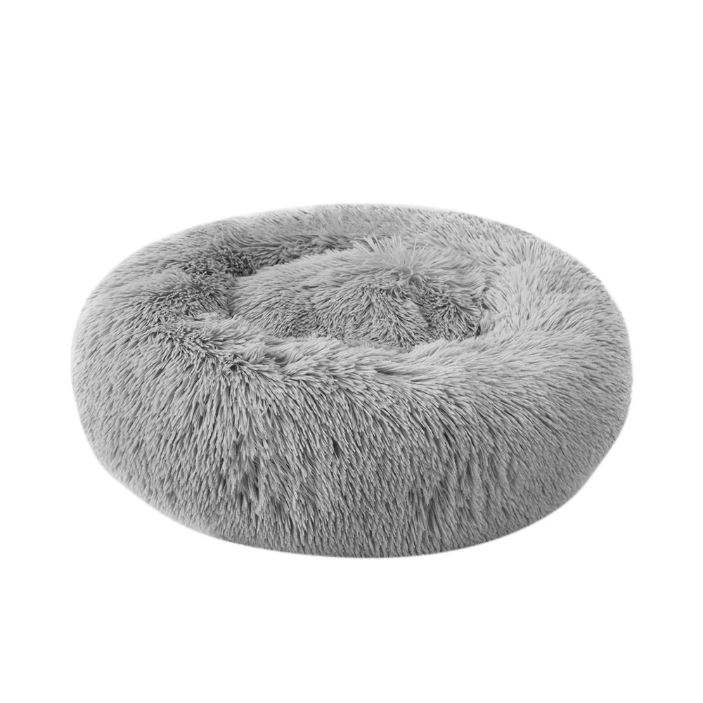 as show Long Plush Cat House Cat bed Cat Winter Warm Round Sleeping Bag Beds for cats dogs Kennel Dog Bed Puppy Cushion Mat Supplies - Цвет: as show
