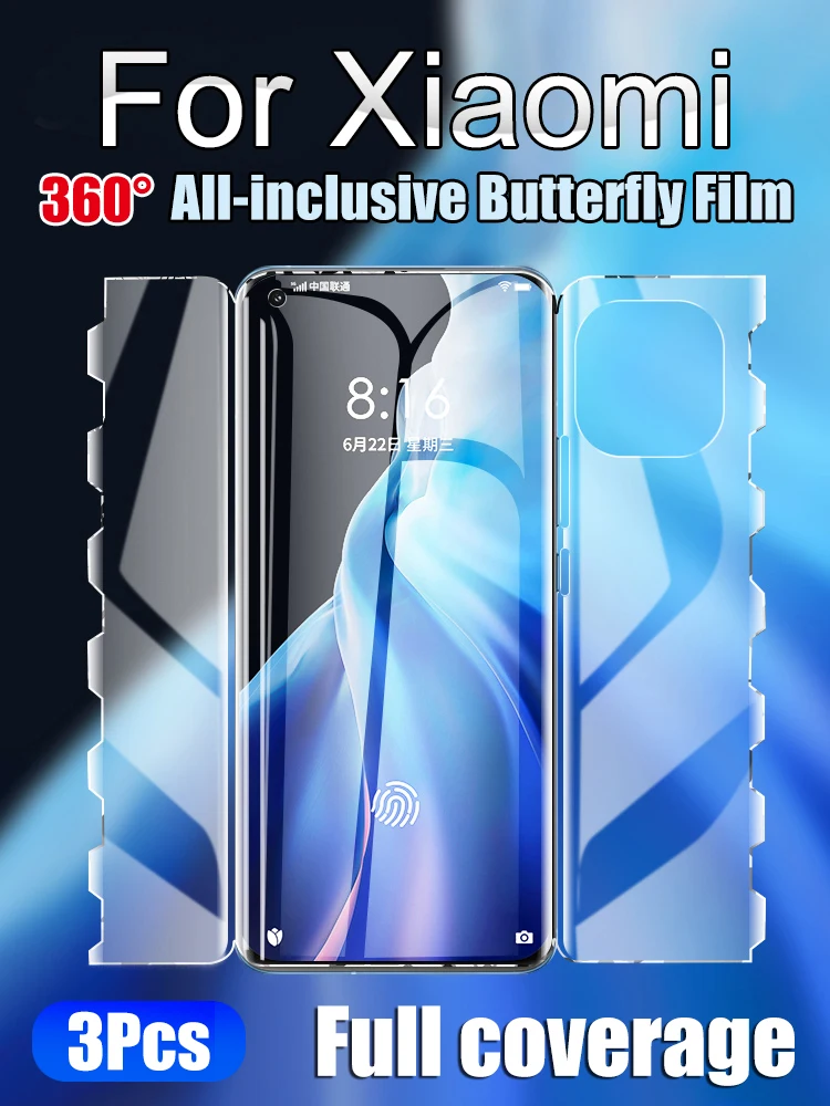 Mi 12Pro 12X MIX4 Front Back Screen Protector For Xiaomi 11 Ultra Soft Butterfly Hydrogel Film Mi10S Pro 10Lite Full Coverage