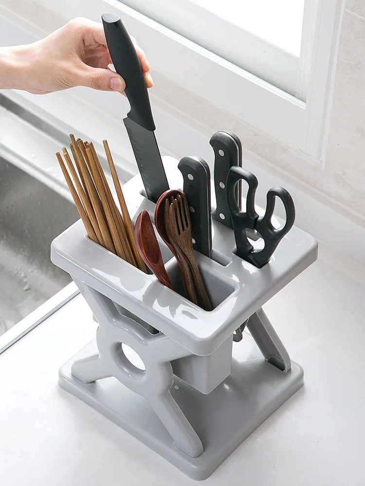 Multi-Function Kitchen Tool Storage Rack Plastic Chopsticks Knife Holder Household Spoon | Дом и сад