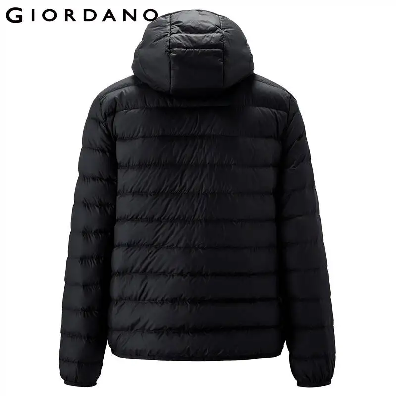 Giordano Men Down Jackets Machine Washable Lightweight Duck Down Jacket With Hoodie Soild Causal Winter Warm Jackets 13071872
