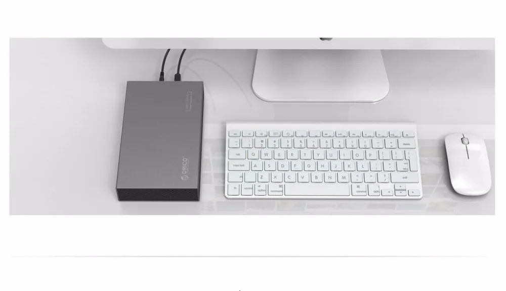 ORICO 3,5 дюймовый корпус для жесткого диска алюминиевый SATA для USB3.0 чехол для жесткого диска для SSD диск поддержка 10 ТБ UASP USB3.0 с адаптером питания