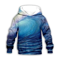 waves 3d printed hoodies family suit tshirt zipper pullover kids suit sweatshirt tracksuitpant shorts 01