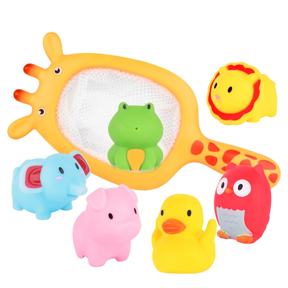 

Cute Fishing Toys Giraffe Network Bag Pick Up Fish Summer Play Water Bath Baby Swimming Bathtub Toy for Kids Game