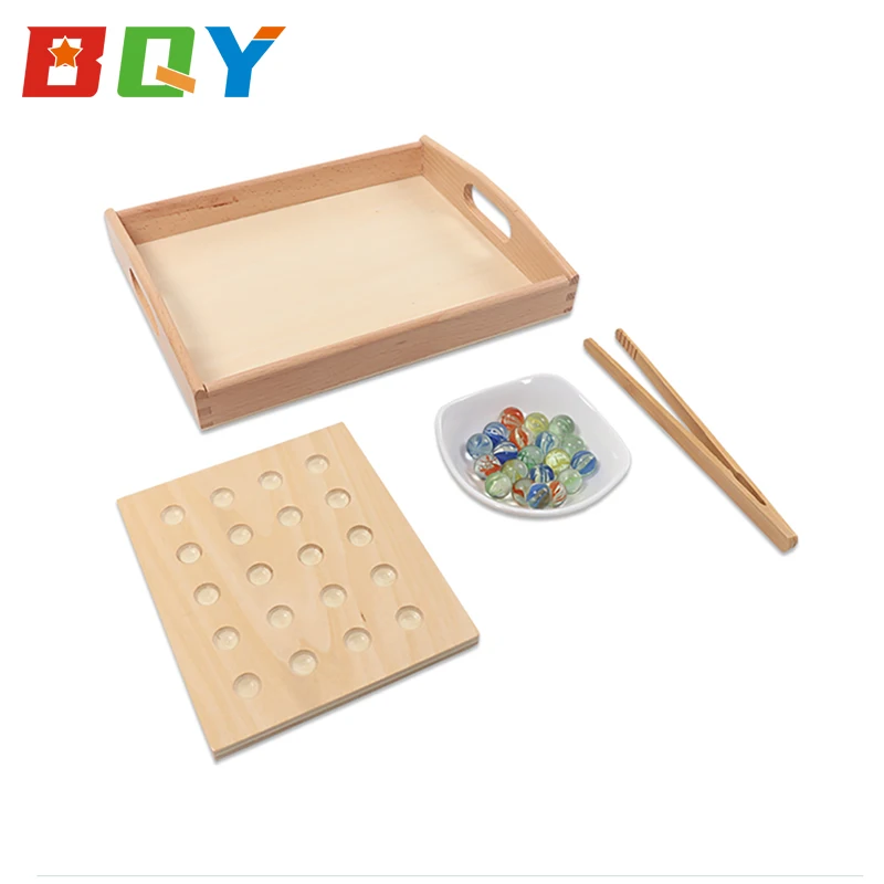 BQY малыши Монтессори яйцо клип Marbles игры материалы деревянные игрушки ежедневный