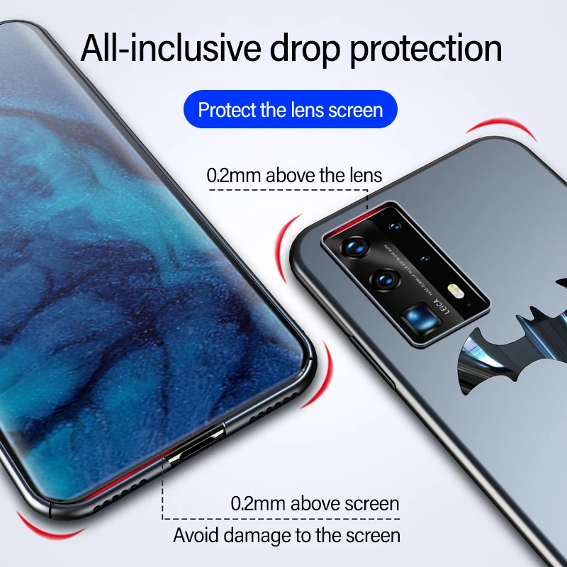Ultra-thin Bat Matte PC Phone Case For Huawei P40 P30 P20 Lite Mate 30 20 Honor 10 Pro Magnetic Protection Cover
