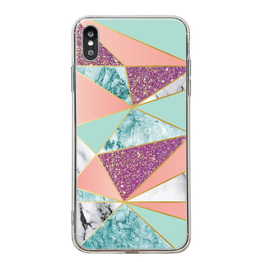 Мягкий чехол из ТПУ для Oneplus 9 9R Pro 8T Nord 5G N10 N100 с мраморным геометрическим рисунком