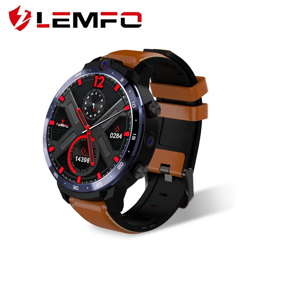 LEMFO LEM12 Смарт часы 500W + 800W 2 Камера GPS Smartwatch Для мужчин 4G телефон сердечного ритма 3
