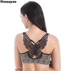 Леопардовый бюстгальтер с застежкой спереди, красивые кружевные бюстгальтеры без косточек для женщин, нижнее белье с глубоким вырезом, сексуальные бюстгальтеры пуш-ап с застежкой спереди, 120E