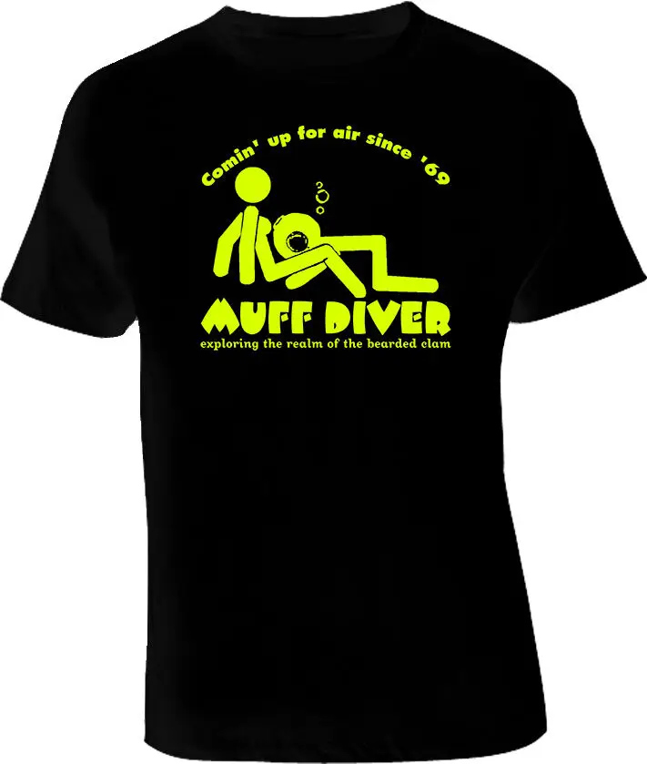 Muff Diver Beaver Eater забавные сексуальные иннуэндо шутка вечерние футболки|Мужские