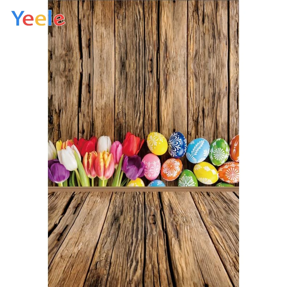Yeele Пасхальный фон яйца деревянная стена доска Детский портрет фото фоны