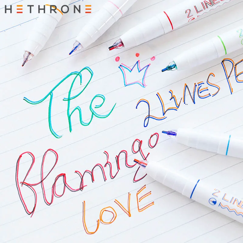 Hethrone 3 шт./компл. двухцветная маркировки двухлинейный маркер красочные художественный маркер для белой доски поставки картины офисные Маркеры ручки