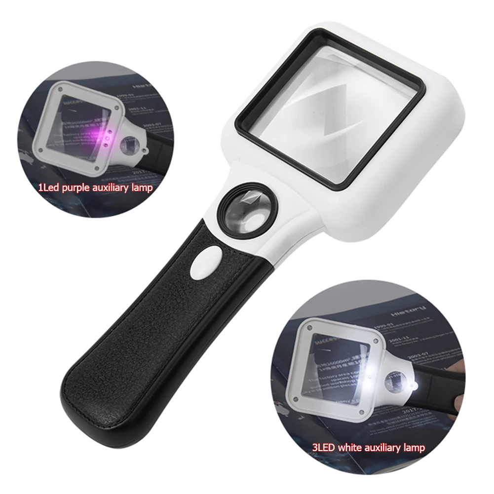 

5x 45x Illuminated Magnifying Glass with LED Lights USB Rechargeable Handheld Magnifier Portable Reading Magnifiers High Clear