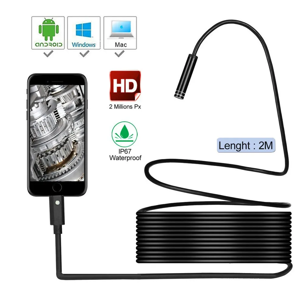2 в 1 камера эндоскоп с USB 1600x1200 для Android|endoscope camera|camera endoscopeendoscope for android |