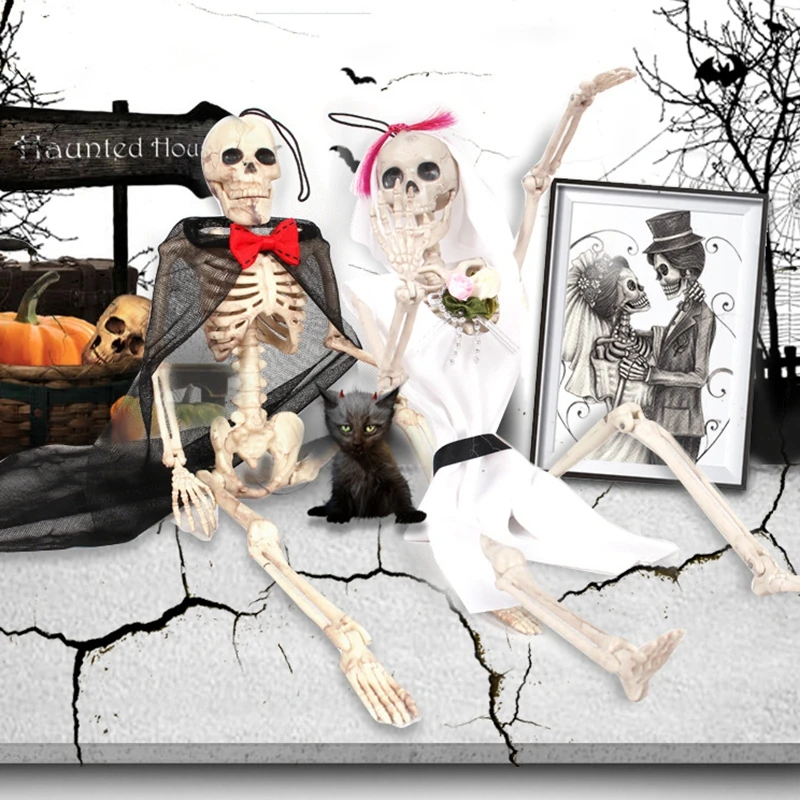 Скелетная фигура с черепом 40 см игрушки для Хэллоуина фестиваля дома