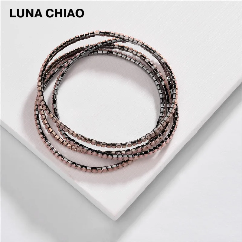 LUNA Чао 4 шт./компл. Браслет-манжета смолы БИСЕРНЫЕ НИТИ несколько составные браслеты для Для женщин