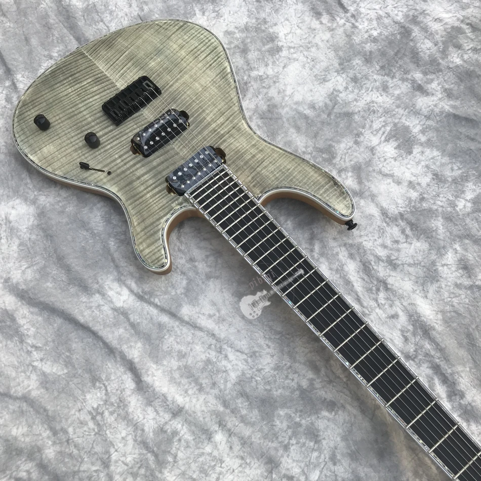 Custom shop электрогитара на заказ, стиль,7-струнная матовая отделка, корпус через шею, Пользовательский логотип и цвет