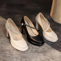 robespiere sexy patent leather ladies plus size high heelshot sale women party wedding pumps handmade a53