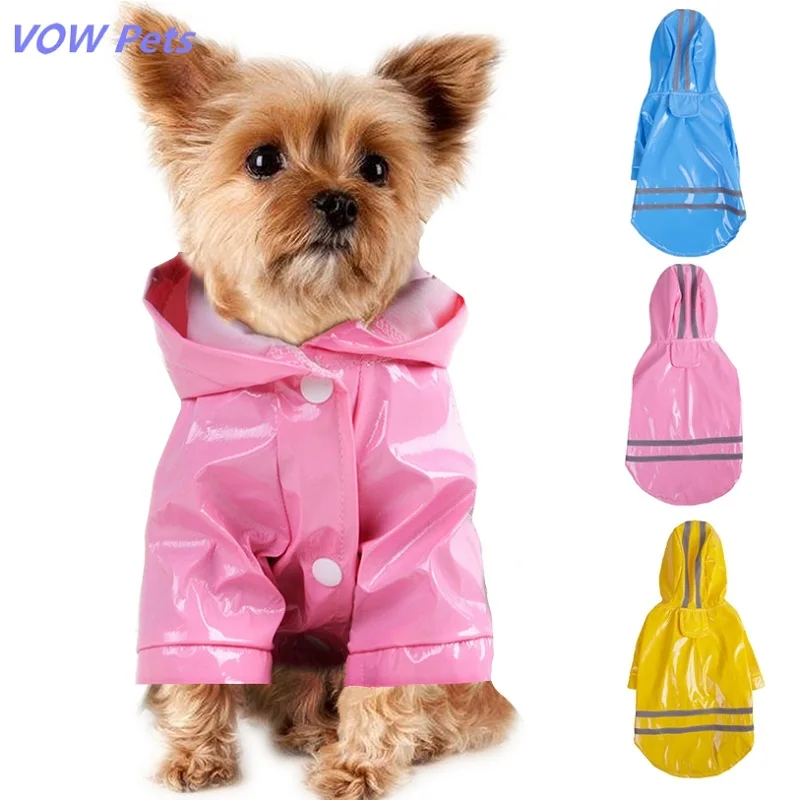 

VOW Pet Rain Coat Summer Hoody Waterproof Jackets PU Raincoat Outdoor Puppy S-XL For Dogs Cats Apparel Clothes Wholesale New Hot