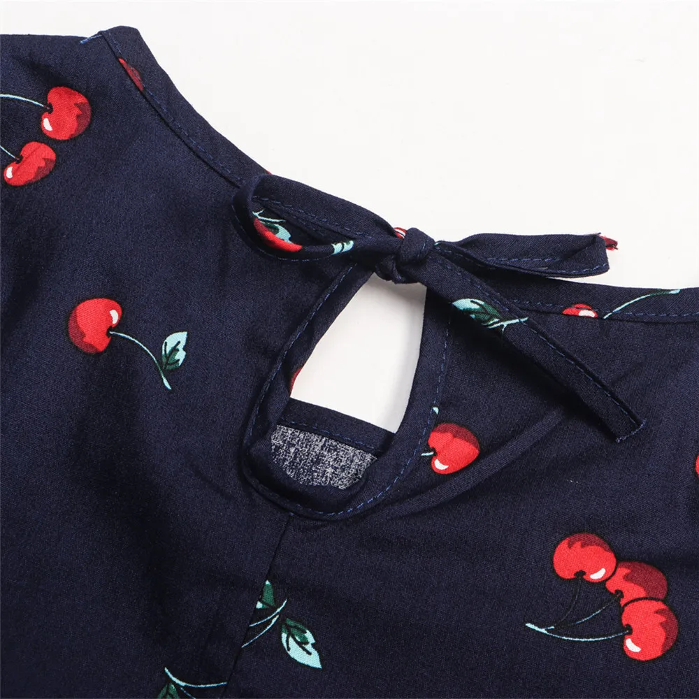

PatPat 2021 New Spring and Summer Baby Toddler Girl Cherry Print Long-sleeve Dress Children's Clothing