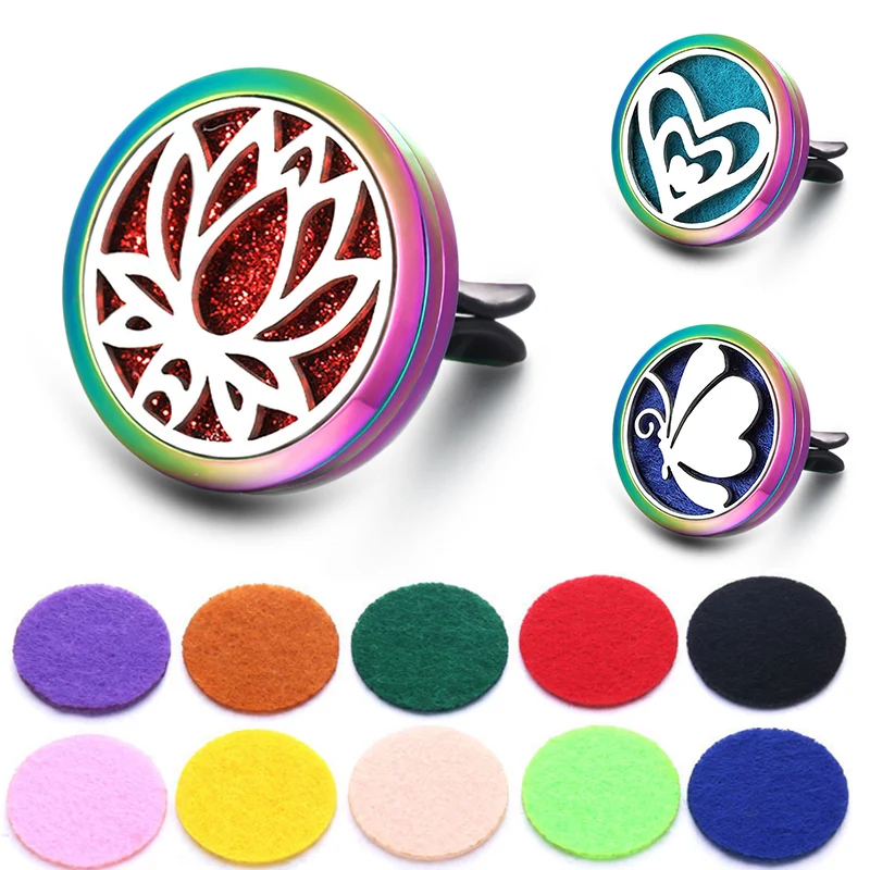 

High Quality Aromatherapy Jewelry Car Perfume Diffuser Necklace Color Essential Oil Diffuser Open Aroma Car Clip Perfume Lockets