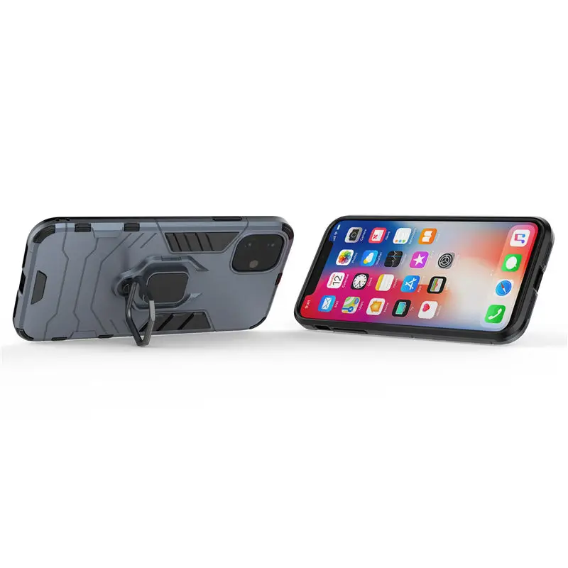 100 шт./лот автомобильный чехол с кольцом-держателем для iPhone 11 / Pro Max гибридный 2 в 1