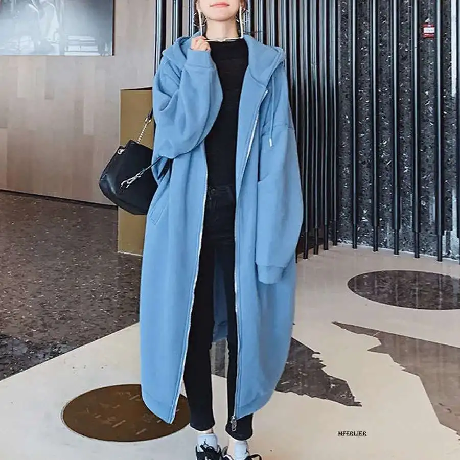 

Зимние флисовые длинные толстовки для женщин, размер 6XL, 150 кг, утепленная женская одежда в Корейском стиле на осень, женские повседневные бо...
